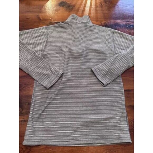 PATAGONIA Striped Fleece Pull Over Kids XXL Base Layer 1/4 Zip Mock Neck Gray - Picture 12 of 13